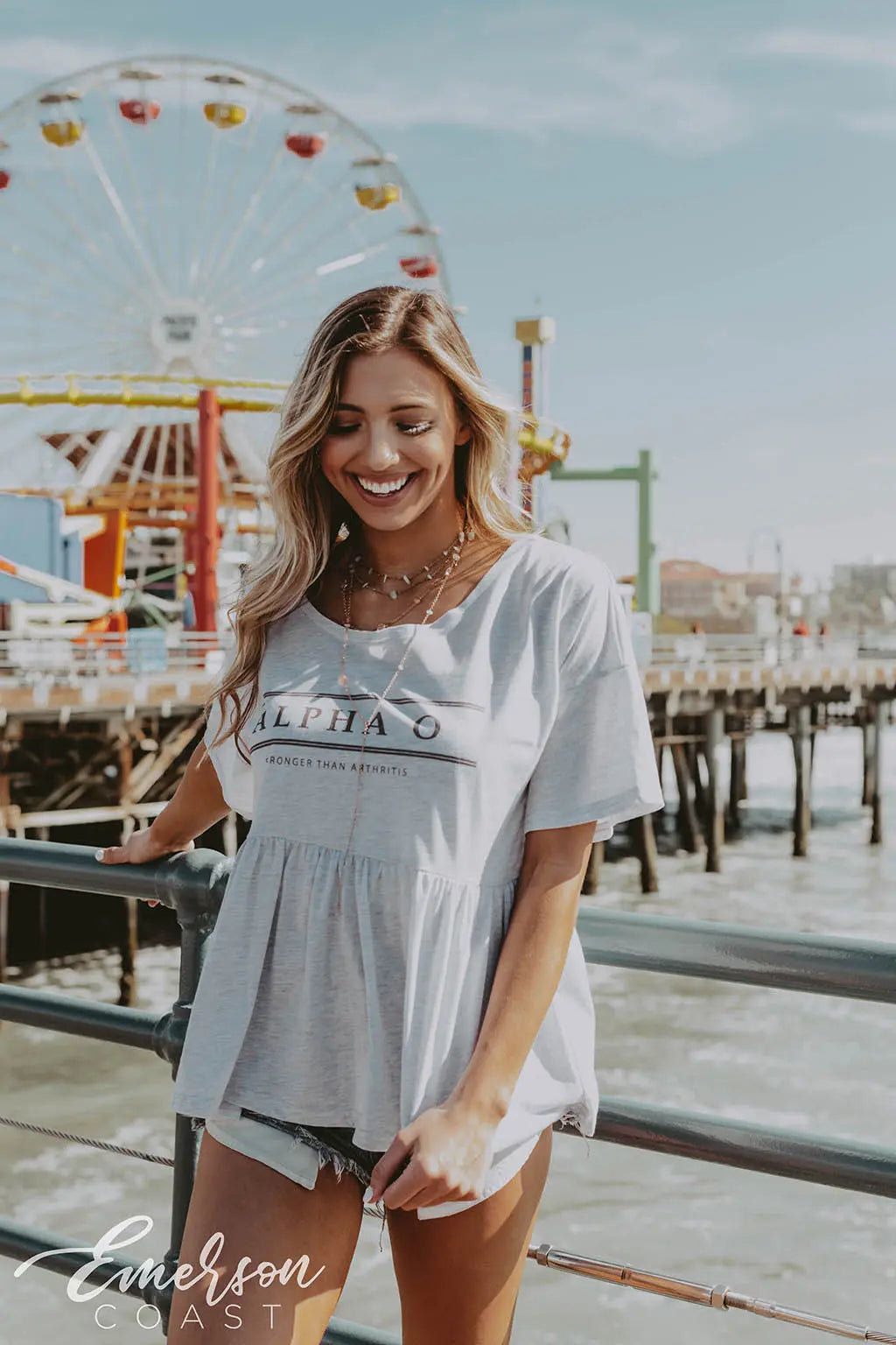 Alpha Omicron Pi Philanthropy Peplum Tee