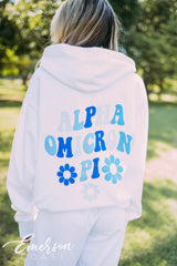 Alpha Omicron Pi PR Floral White Hoodie Jogger Set