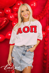 Alpha Omicron Pi Bid Day Stitched Letter Jersey