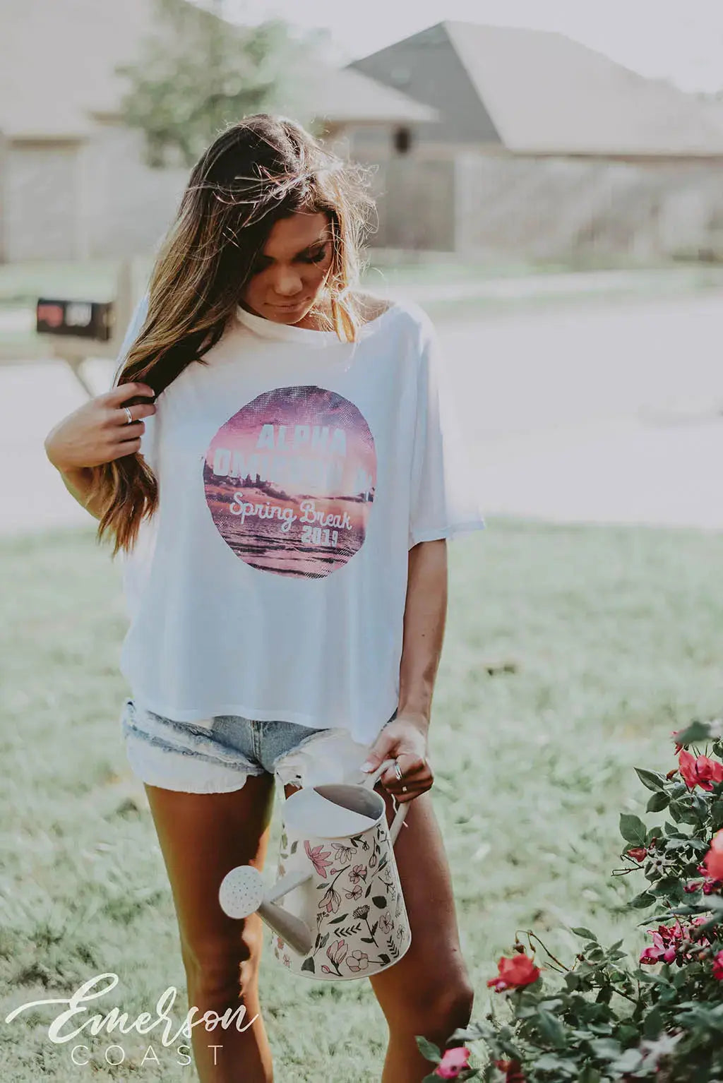 AOII Spring Break Off The Shoulder Tee