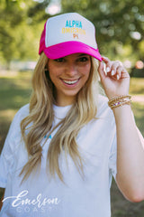 Alpha Omicron Pi Colorful Embroidered Hat