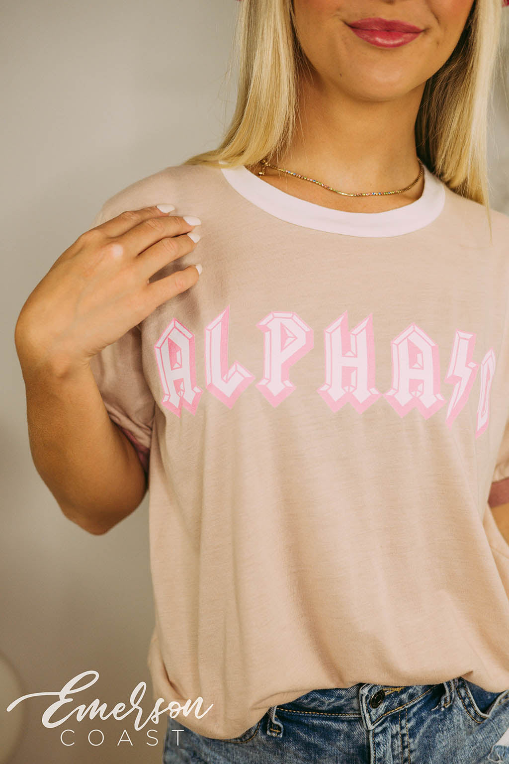 Alpha O Recruitment Colorblock Ringer Tee