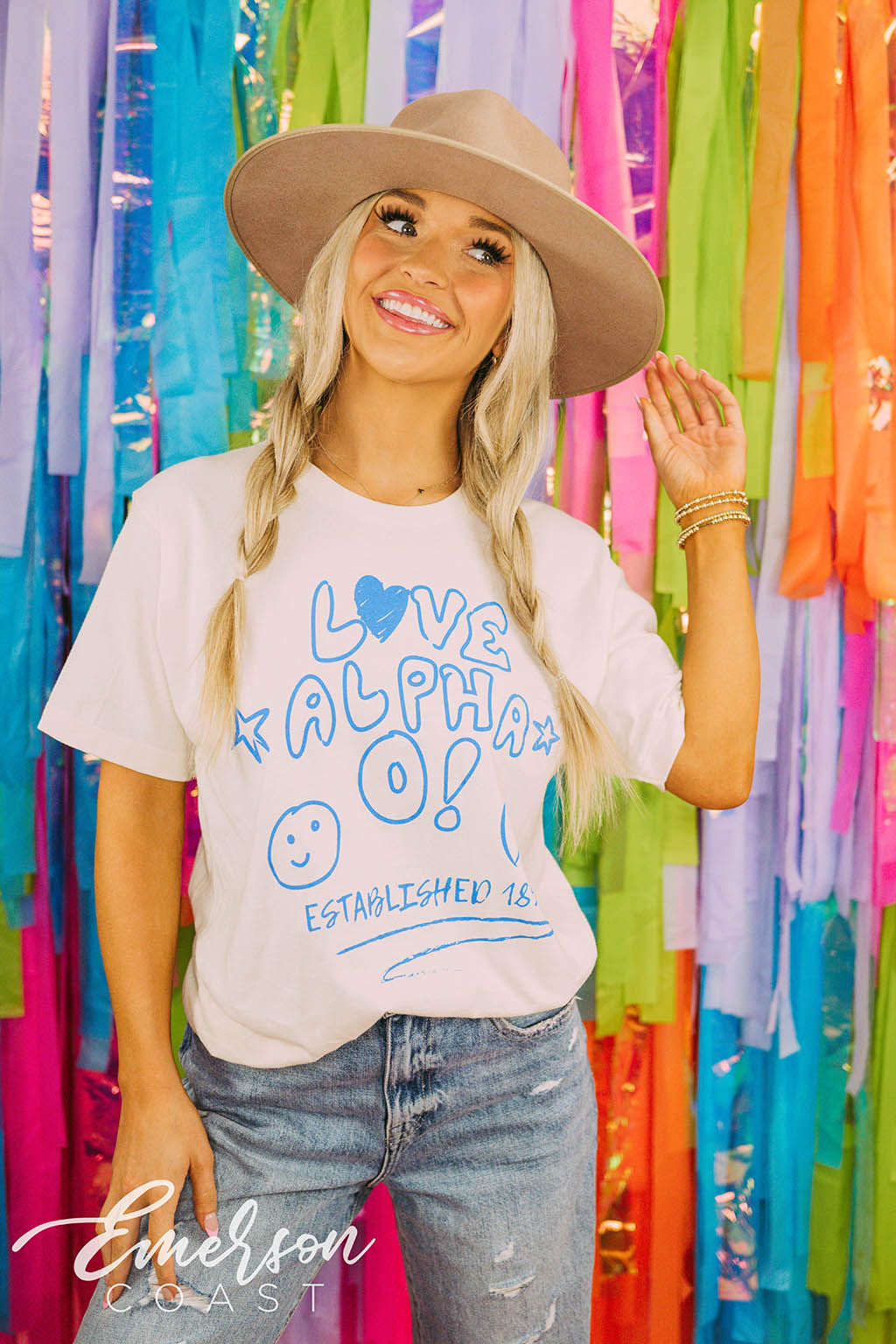 Alpha O PR Doodle Ivory Tee