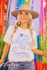 Alpha O PR Doodle Ivory Tee