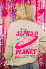 Alpha Omicron Pi PR Planet Alpha O Sand Crewneck