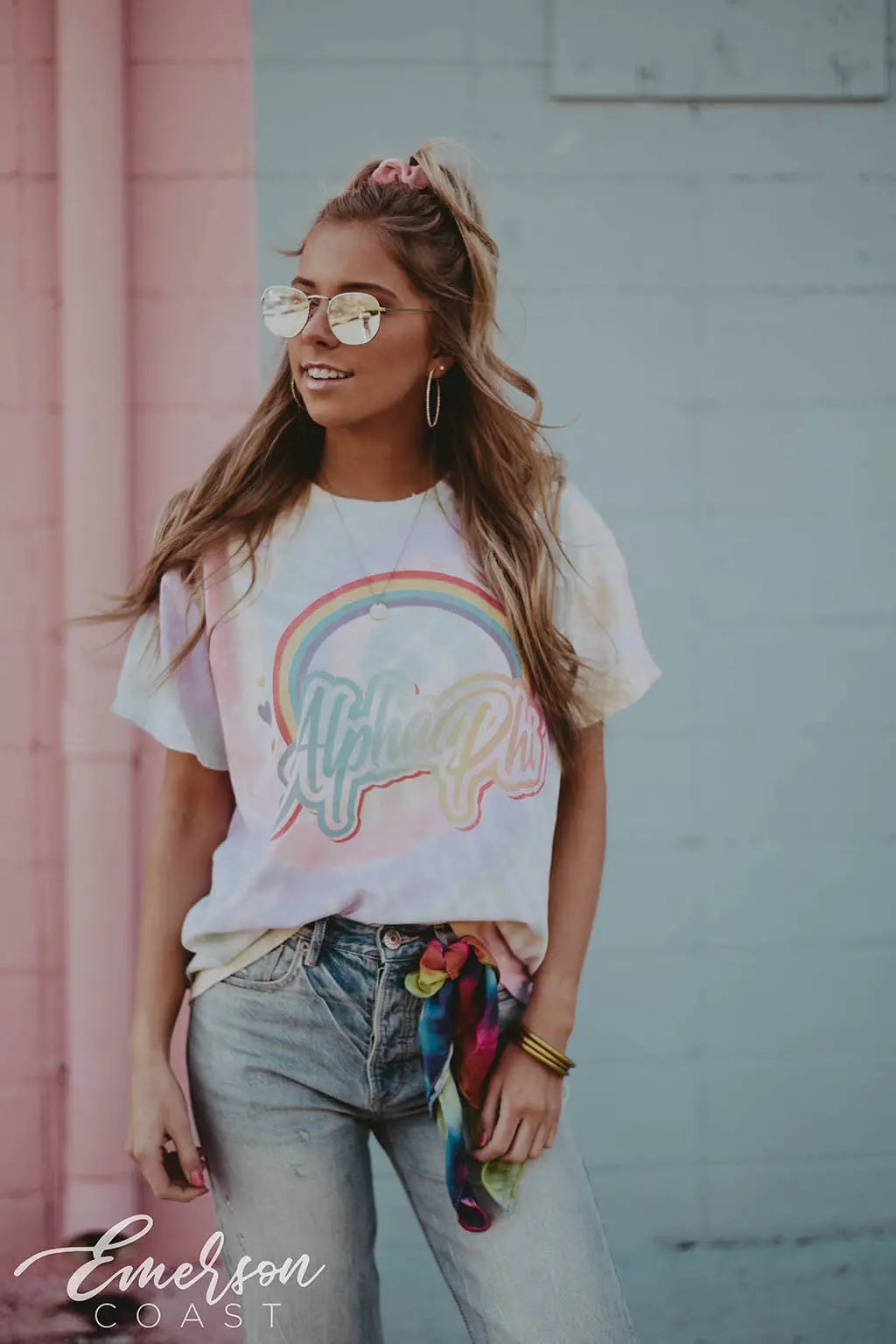 Alpha Phi '90s Tie Dye Bid Day Tee