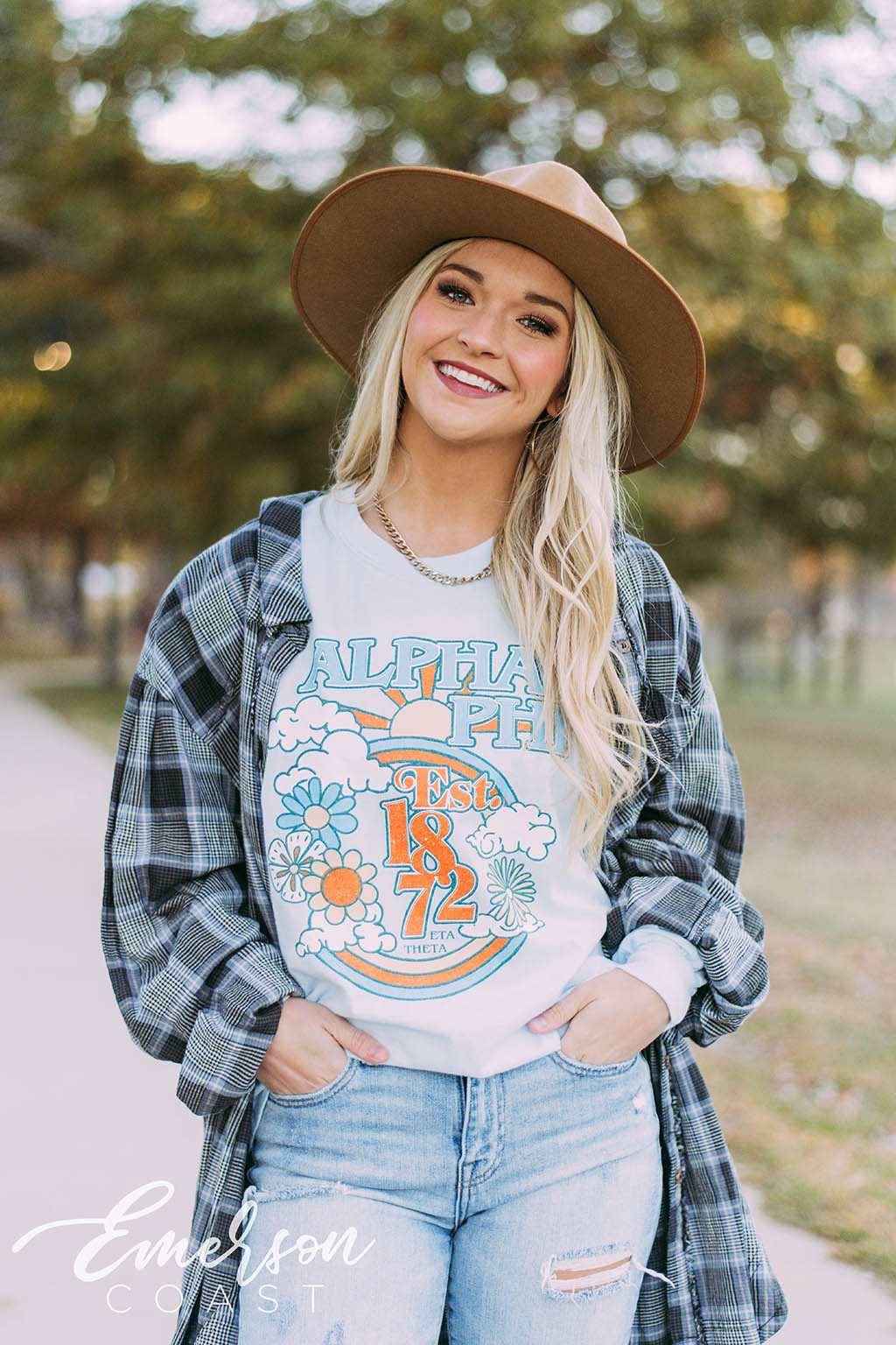 Alpha Phi 70's Floral Long Sleeve Tee
