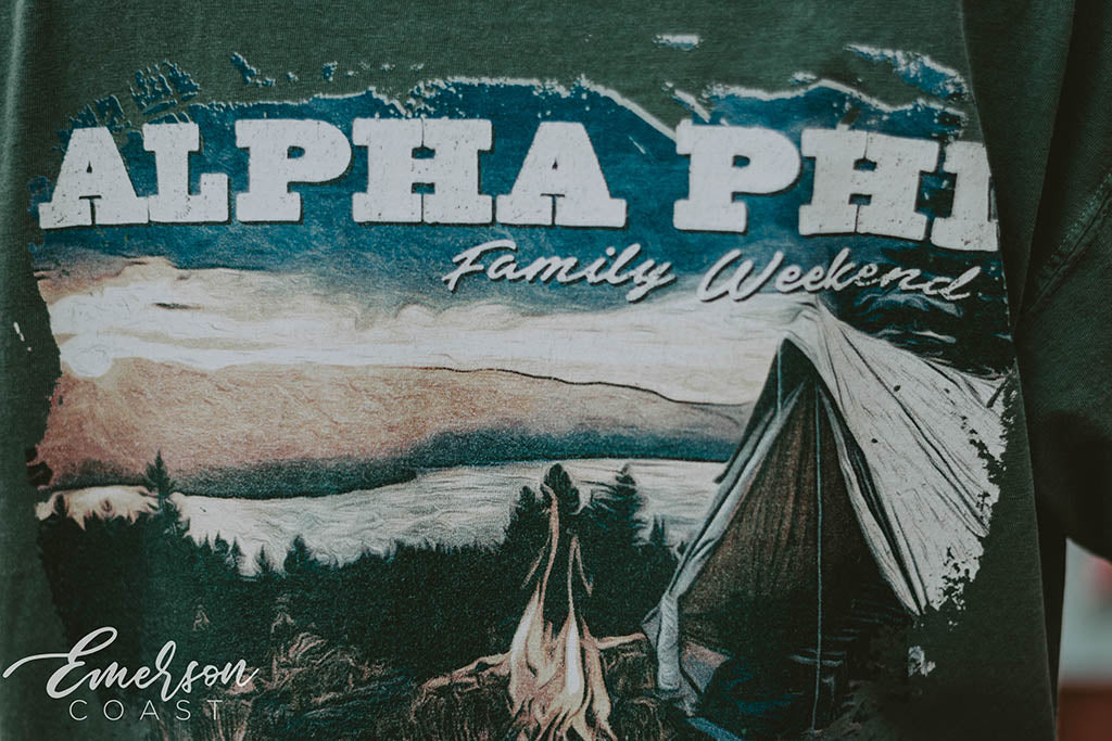 Alpha Phi Outdoors Family Weekend Tee