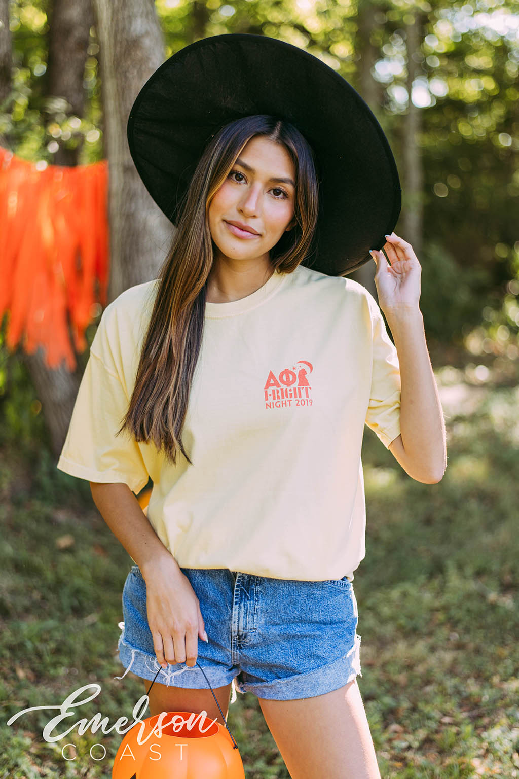 Alpha Phi Light Yellow Fright Night Tee