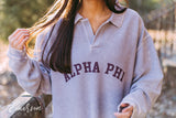 Alpha Phi Lavender Gray Collared Cord