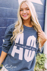 Alpha Phi Moms Weekend Navy Corduroy Sweatshirt