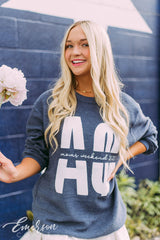 Alpha Phi Moms Weekend Navy Corduroy Sweatshirt