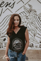 Alpha Phi Mountain Vneck Tee