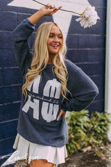 Alpha Phi Moms Weekend Navy Corduroy Sweatshirt