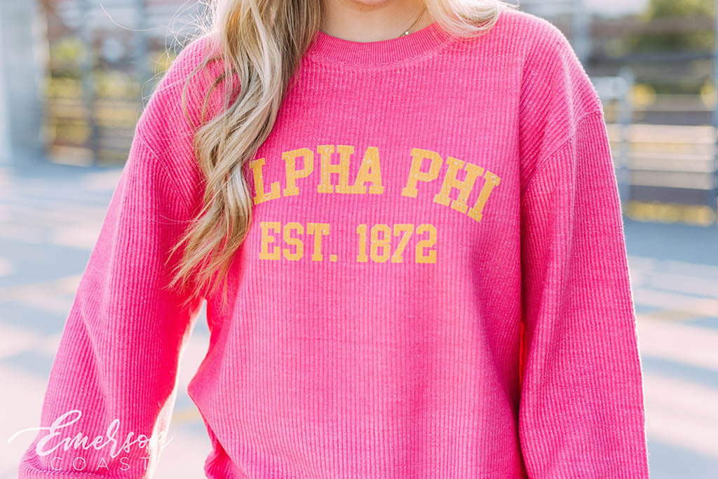 Alpha Phi Bright PR Corduroy Sweatshirt