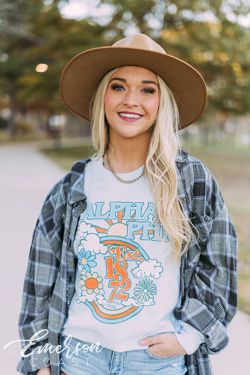 Alpha Phi 70's Floral Long Sleeve Tee