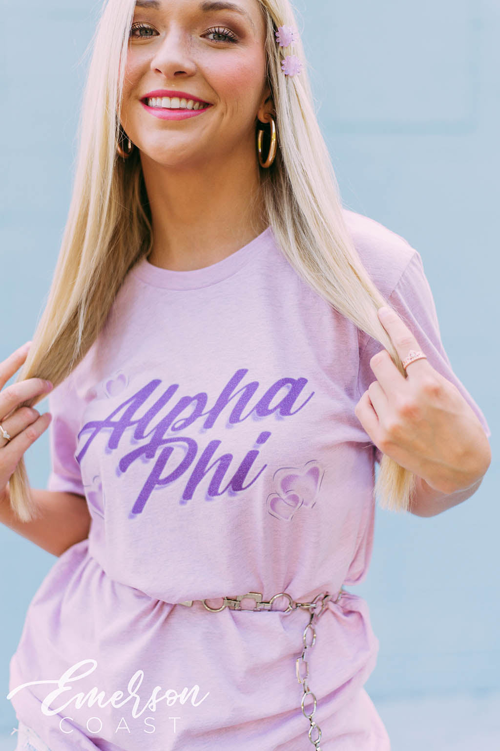 Alpha Phi Purple Airbrush Tee