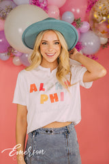 Alpha Phi Colorful Recruitment Notch Tee