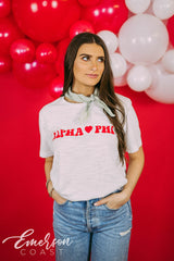 Alpha Phi Heart Slub Tee