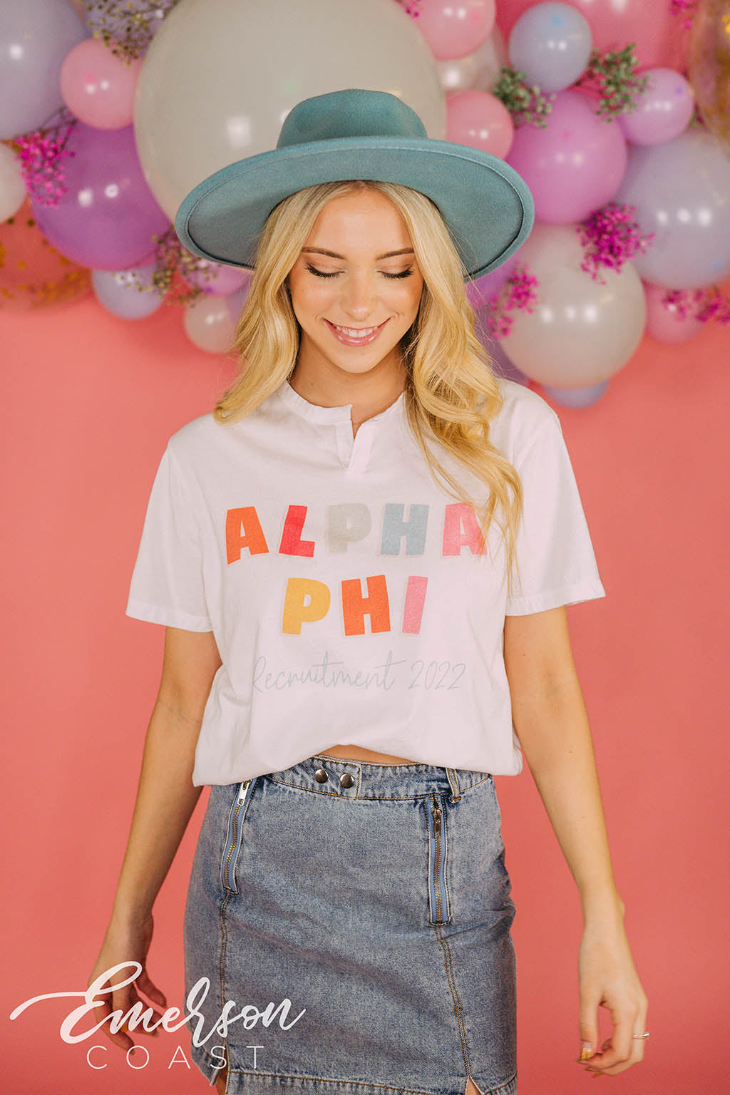 Alpha Phi Colorful Recruitment Notch Tee
