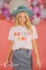 Alpha Phi Colorful Recruitment Notch Tee