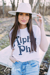 Alpha Phi Simple B&W Tee