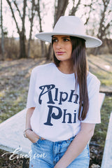 Alpha Phi Simple B&W Tee