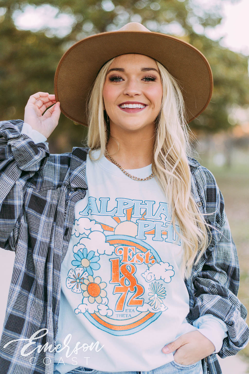 Alpha Phi 70's Floral Long Sleeve Tee