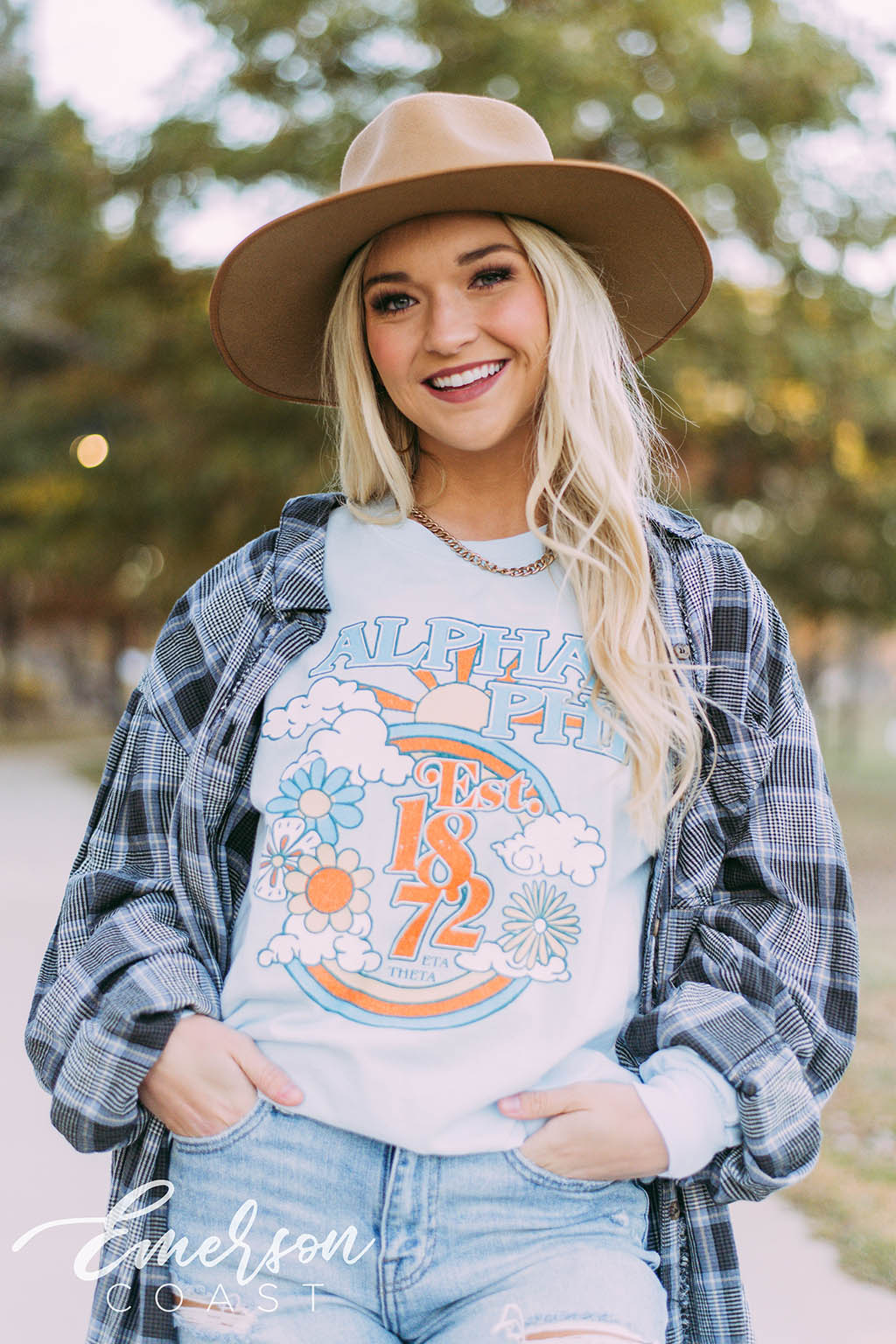 Alpha Phi 70's Floral Long Sleeve Tee