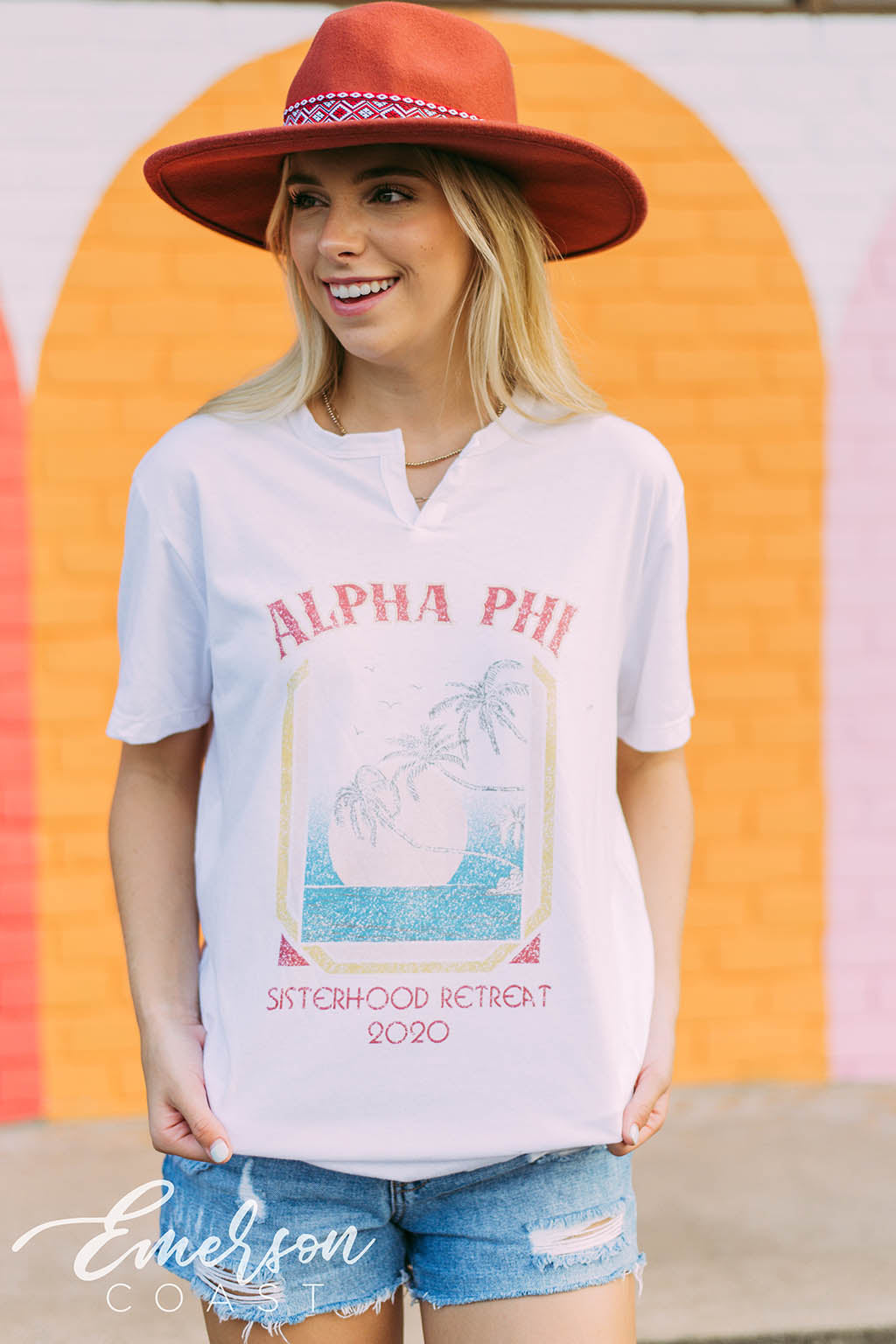 Alpha Phi Retro Beach Sisterhood Retreat Tee