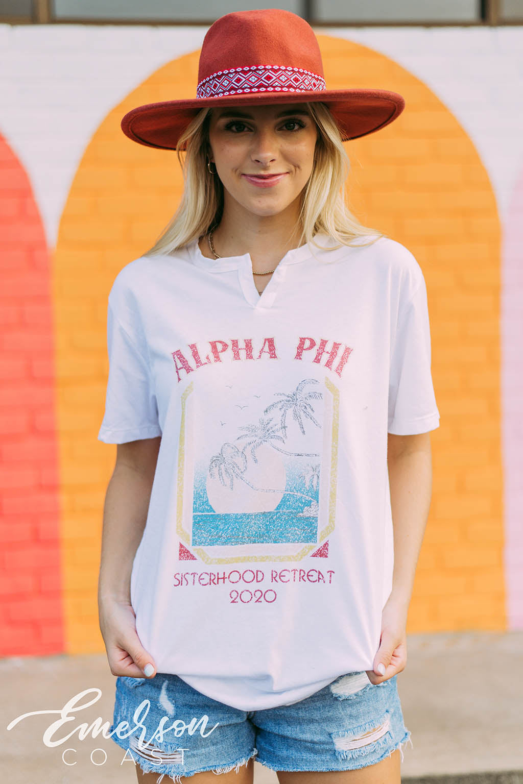 Alpha Phi Retro Beach Sisterhood Retreat Tee
