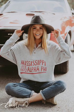 Alpha Phi Long Sleeve Thermal Henley