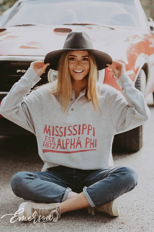 Alpha Phi Long Sleeve Thermal Henley