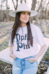 Alpha Phi Simple B&W Tee