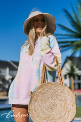 Alpha Phi Star Tie Dye Corduroy Hoodie