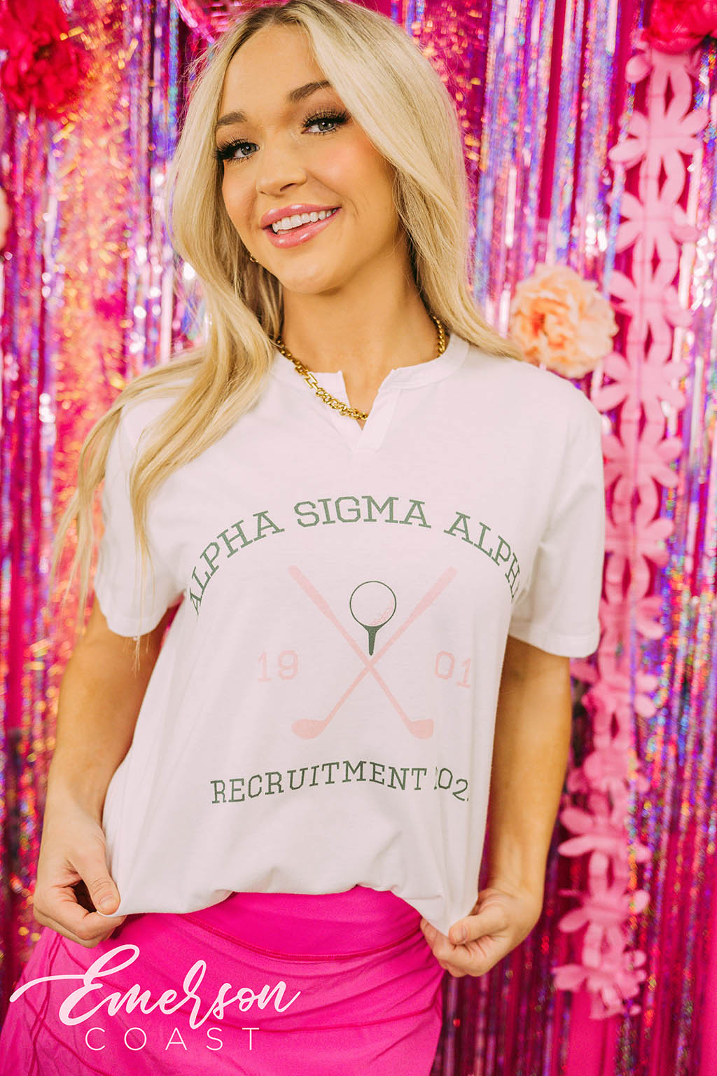 Alpha Sigma Alpha Recruitment Golf Notch Tee
