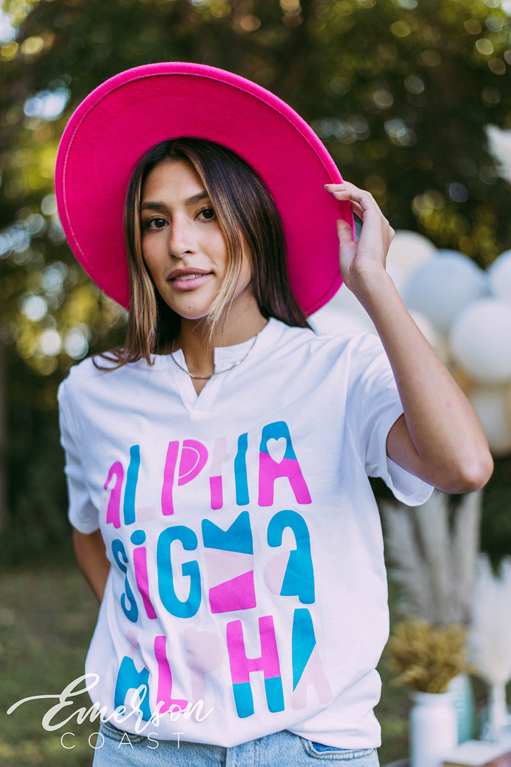 Alpha Sigma Alpha Fun PR Notch Tee - Emerson Coast