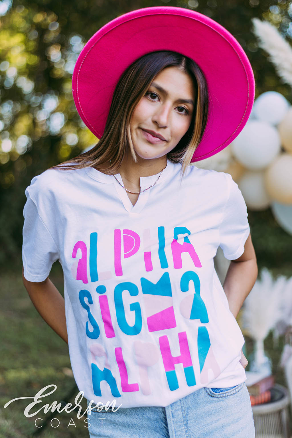 Alpha Sigma Alpha Fun PR Notch Tee - Emerson Coast