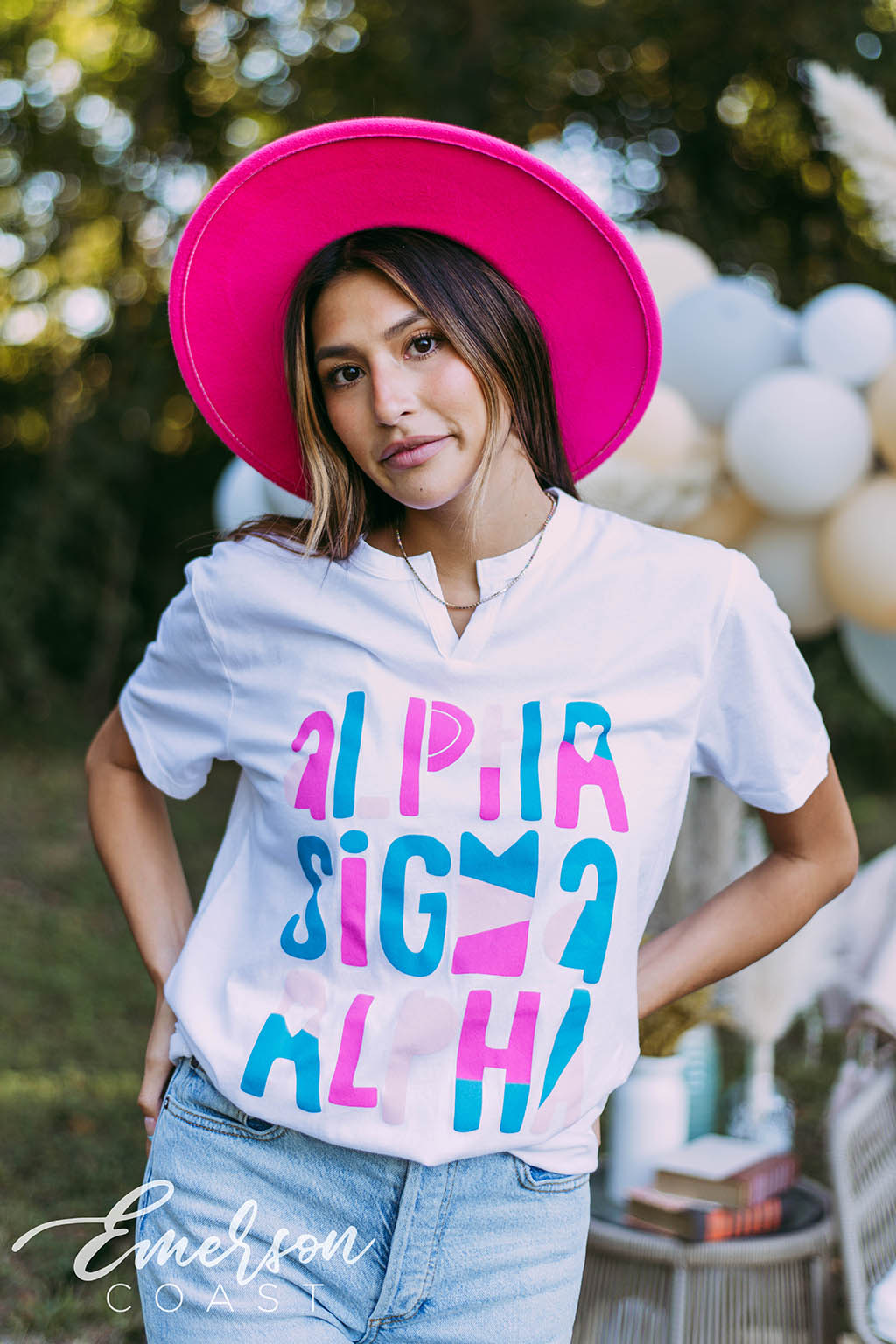 Alpha Sigma Alpha Fun PR Notch Tee - Emerson Coast
