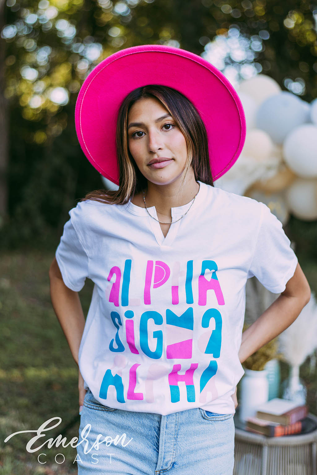Alpha Sigma Alpha Fun PR Notch Tee - Emerson Coast