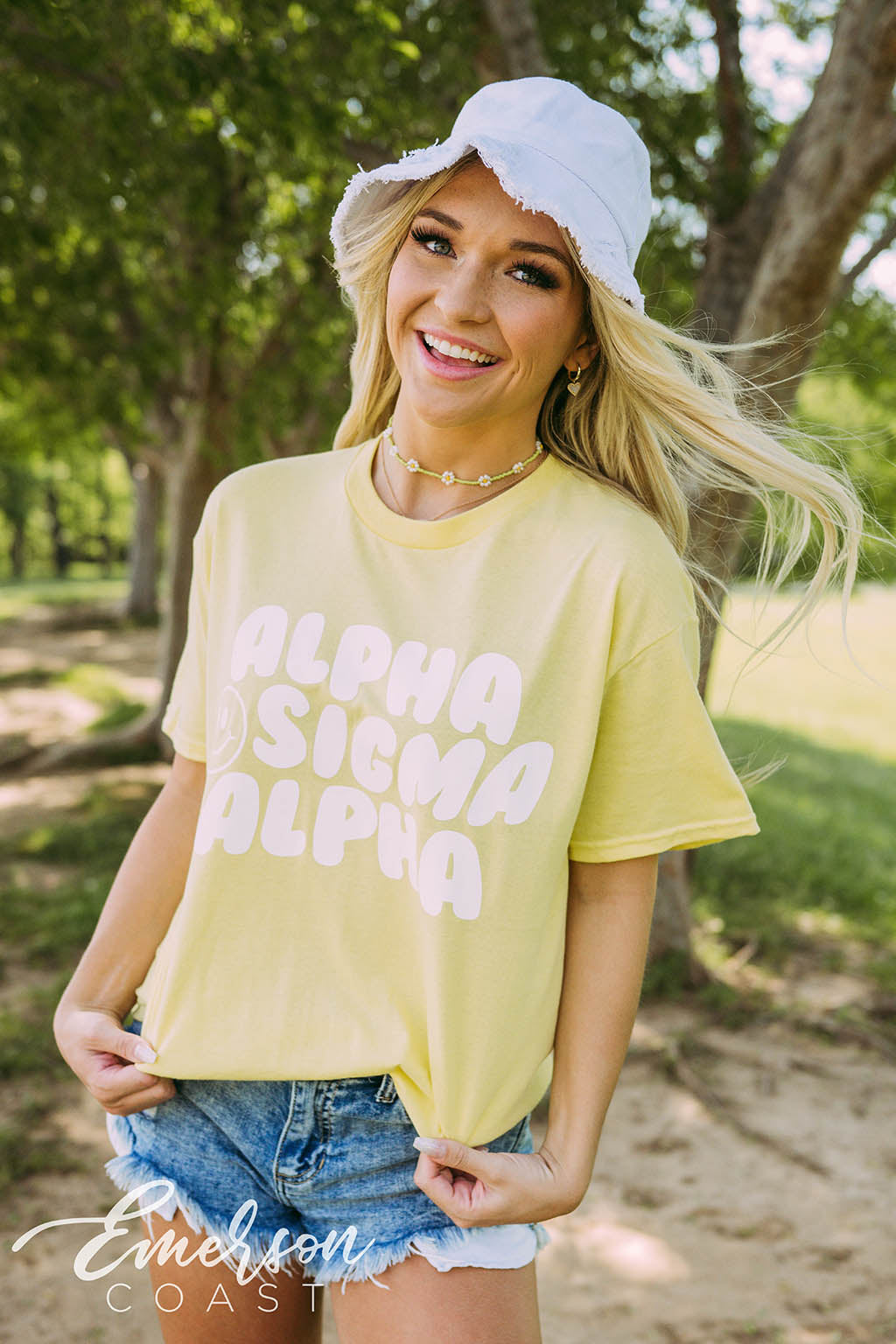 Alpha Sigma Alpha PR Yellow Smiley Face Tee