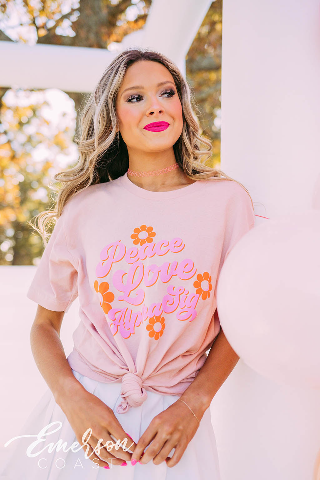 Alpha Sigma PR Peace Love Floral Tee
