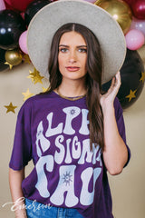 Alpha Sigma Tau Purple Acid Wash Tee