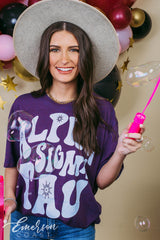 Alpha Sigma Tau Purple Acid Wash Tee