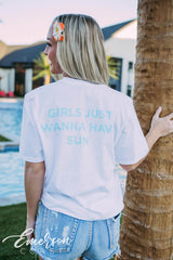 Alpha Tau Floral Girls Just Want To Have Sun Tee