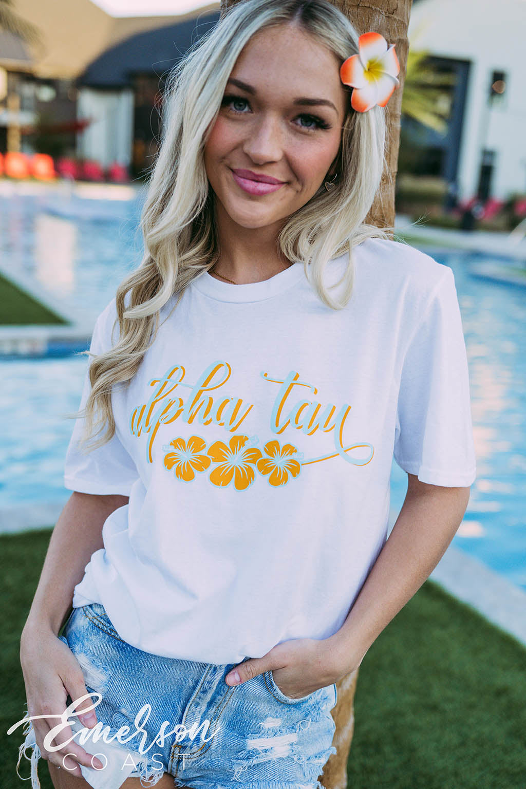 Alpha Tau Floral Girls Just Want To Have Sun Tee