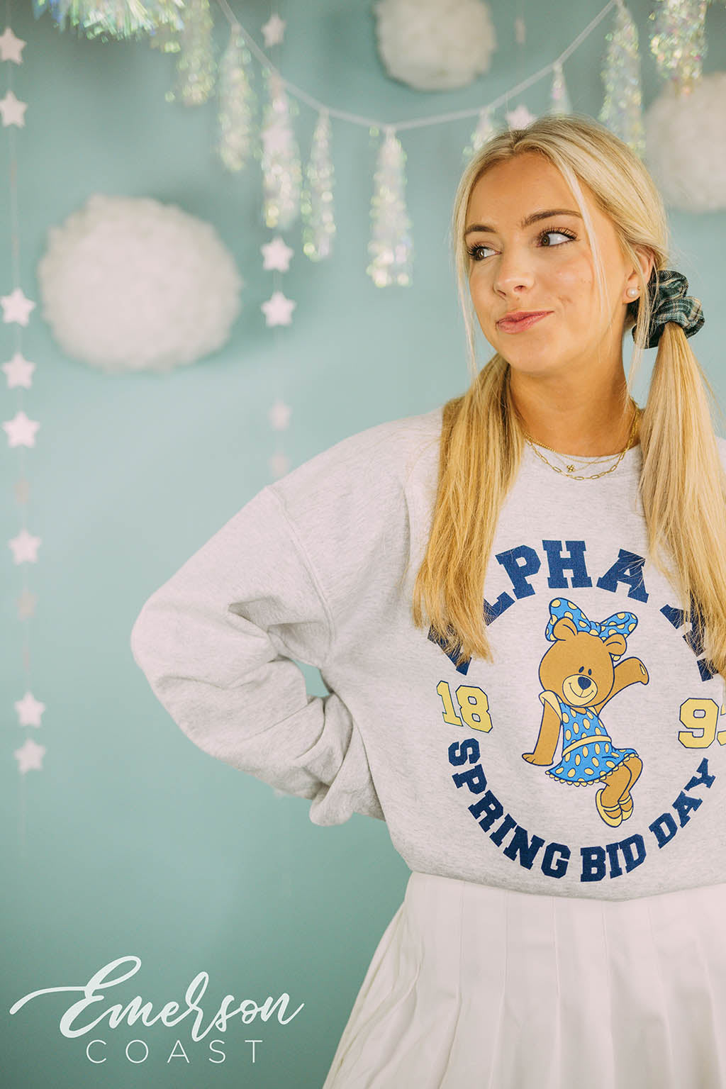 Alpha Xi Bear Spring Bid Day Sweatshirt