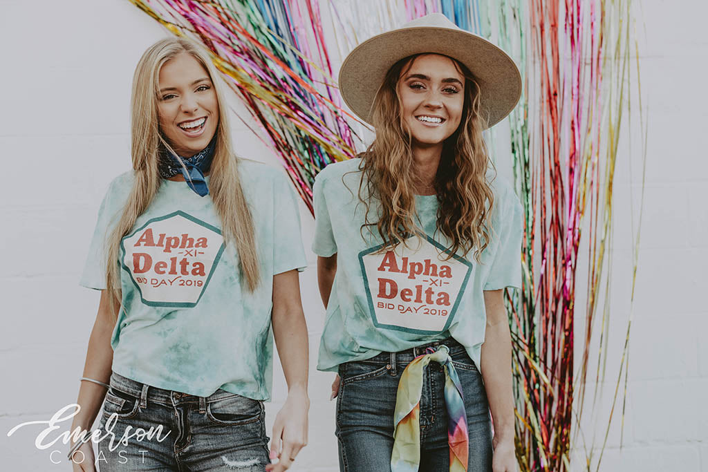 Alpha Xi Delta Tie Dye Bid Day Tshirt