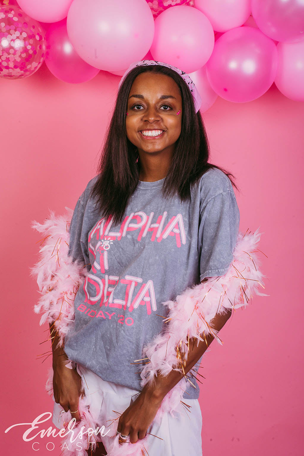 Alpha Xi Delta Barbie Bid Day Mineral Wash Tshirt