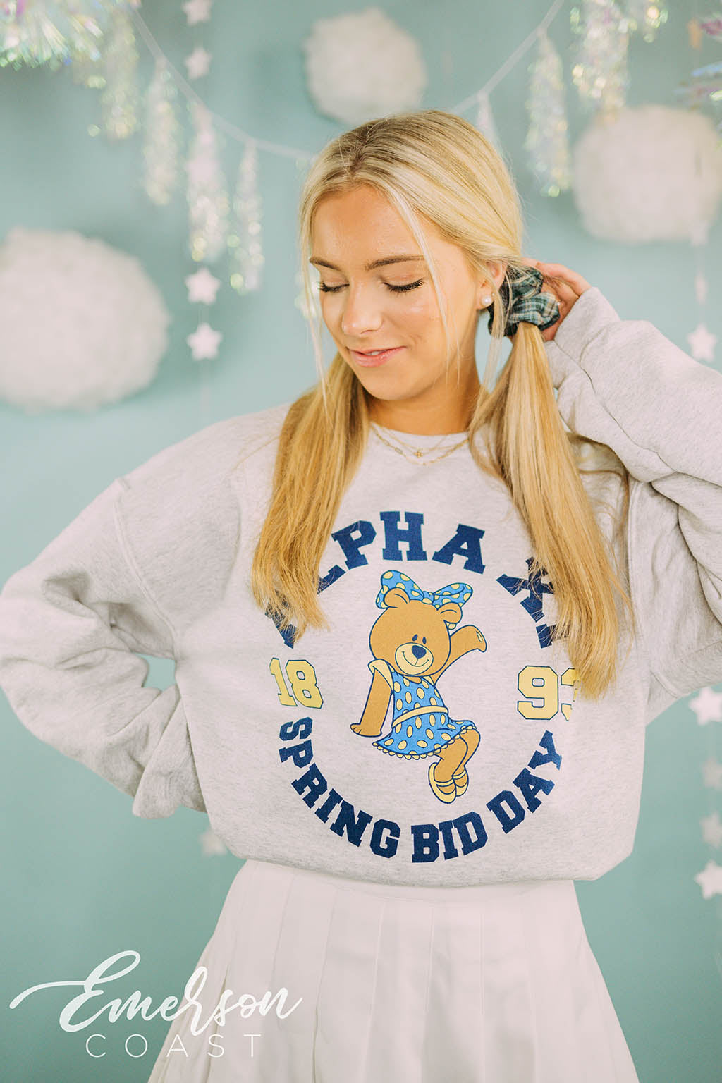 Alpha Xi Bear Spring Bid Day Sweatshirt